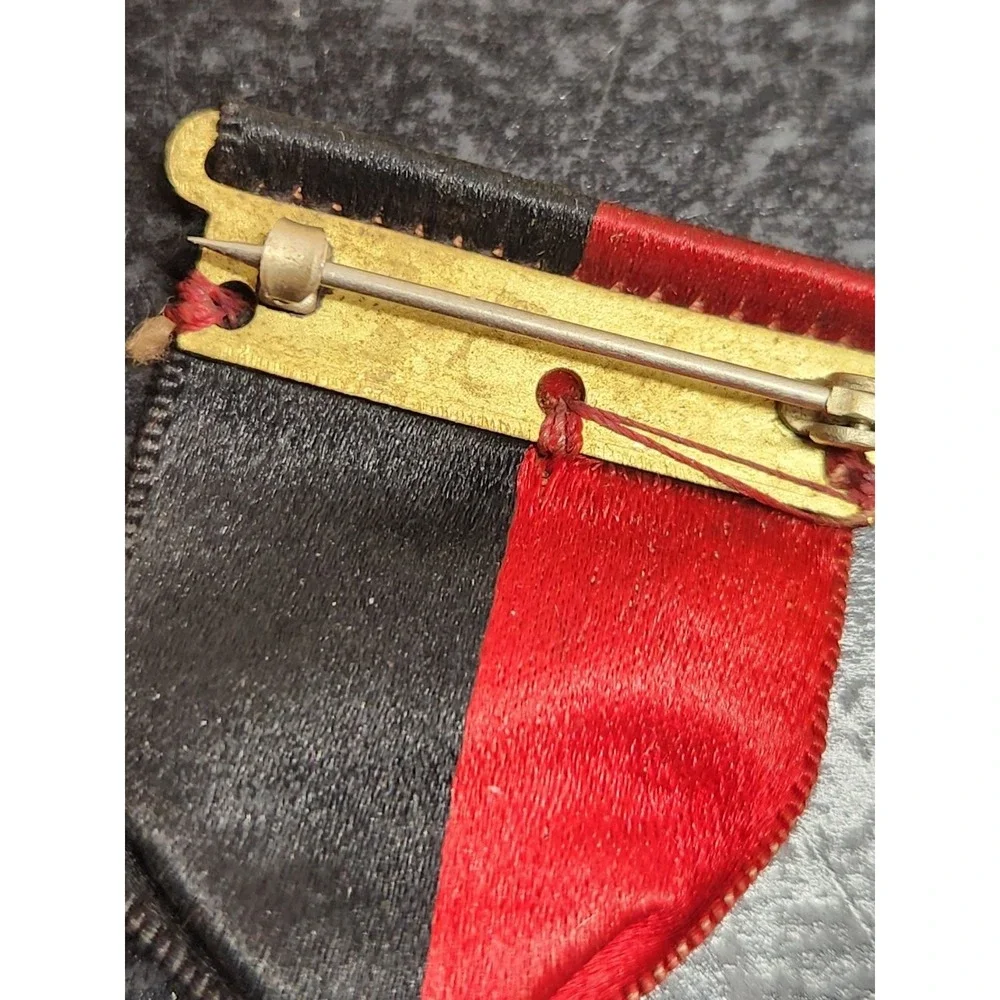 Vintage Bonner‎ Mfg Co Fraternal Pin Medal Ribbon Snake Triangle